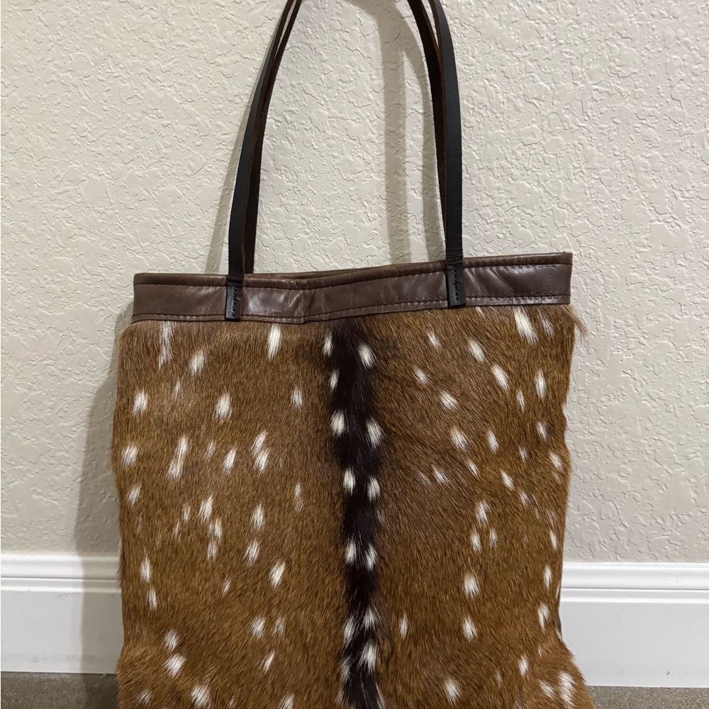 Authentic Axis Deer Hide Tote Bag
